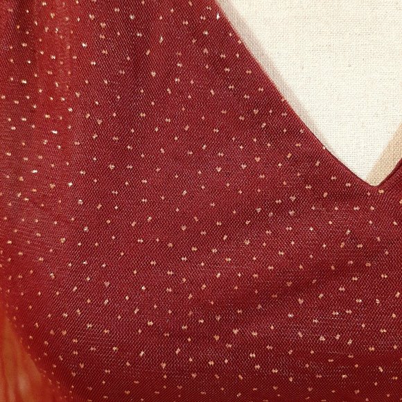 NWT Jasambac/Elensa Maroon Sparkly Evening Dress (Small) - Picture 3 of 11